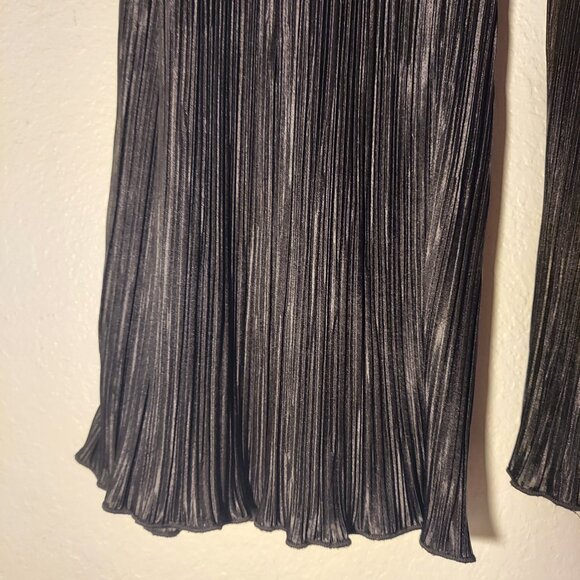Spring Haze Black Pleated Wide-Leg Pants | Flowy High-Rise Trousers Size L - Picture 5 of 8